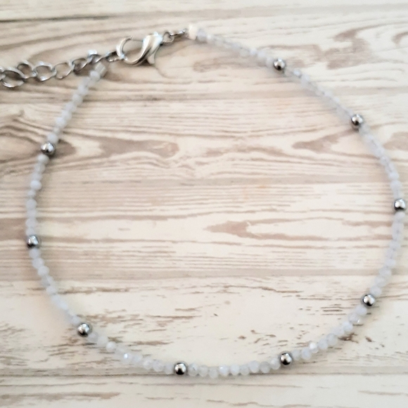 Dainty Moonstone Anklet - Picture 2 of 2